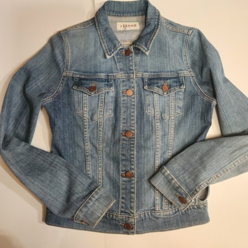 J Brand Denim Jacket Medium Wash Classic Trucker Style Size S
